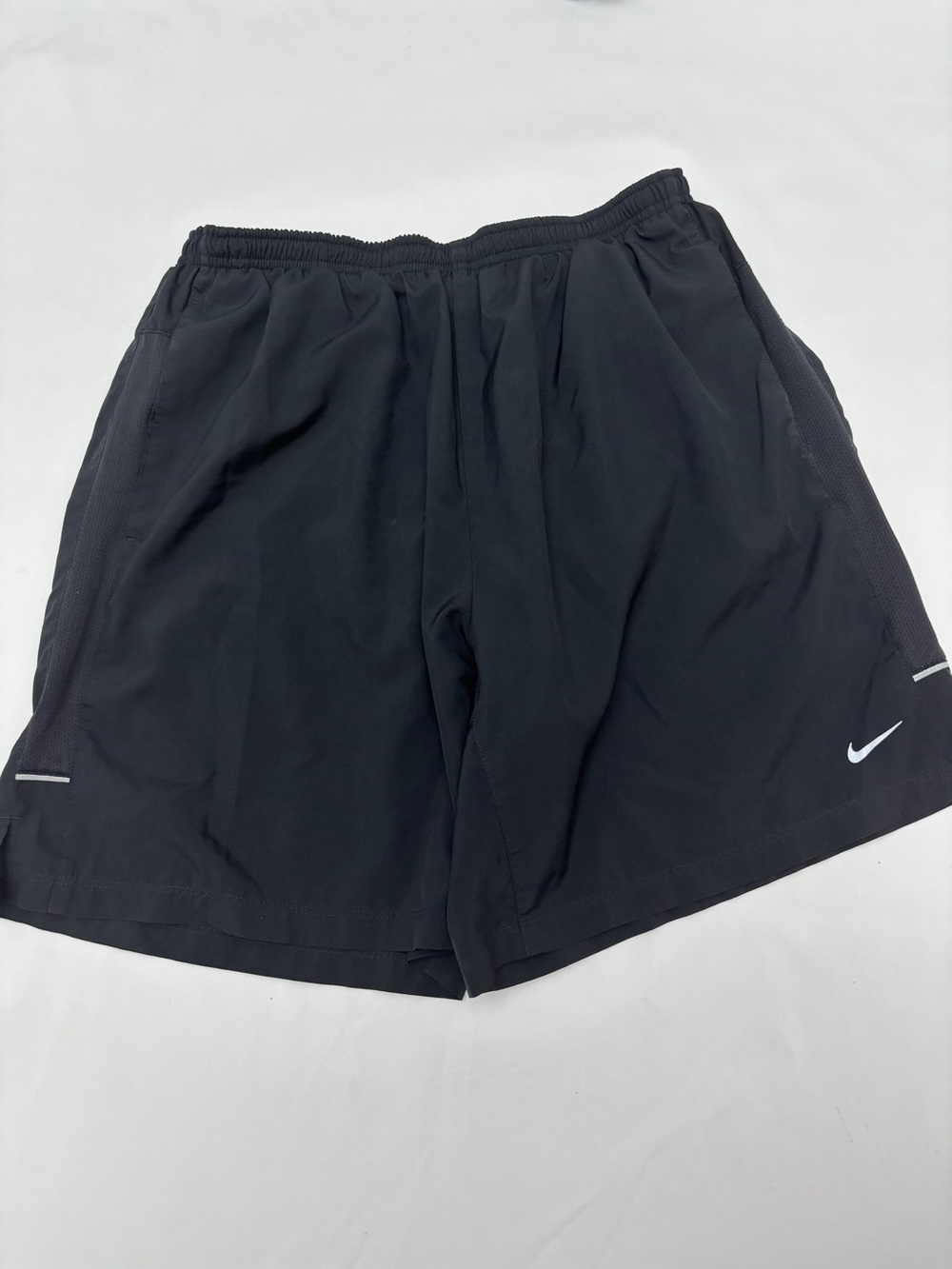Set 3 Nike Men’s Black Athletic Running Shorts with Liner Pockets Elastic Waist